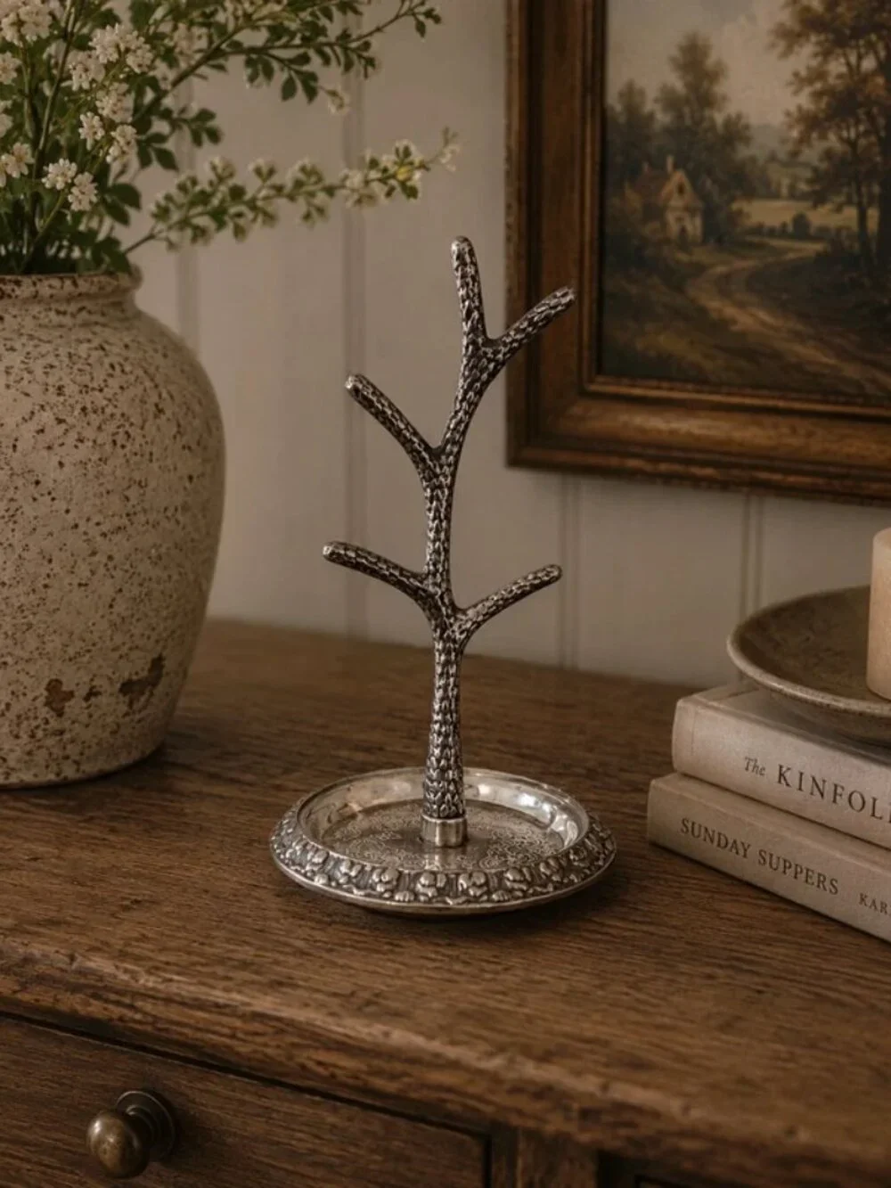 Vintage Silver Tree Jewelry Organizer